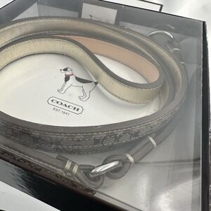 New COACH Dog Collar & Leather Leash Set. Size Large Collar.